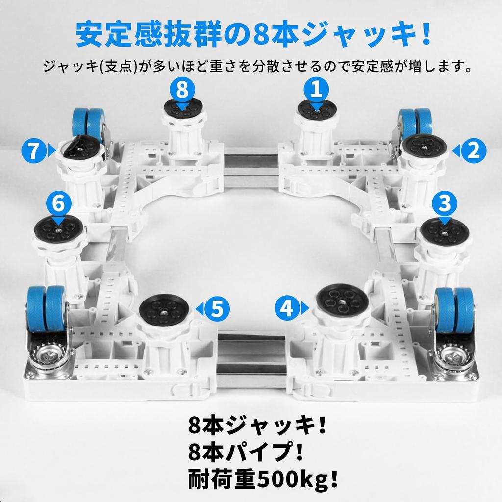 BIG RED Washing Machine Elevator with Waterproof Laundry and Refrigerator Stand with Adjustable Height and 500kg Load Capacity 2025 Model Stand,