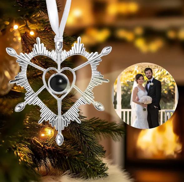 Персонализированное проекционное ожерелье на 100 языках с дизайном в виде рождественской елки Silver