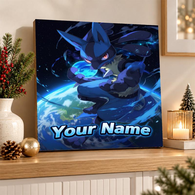 Lucario Custom Name Diamond Painting Personalized 5D Full Drill DIY Diamond Art Home Decor