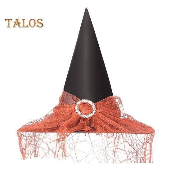 

Хэллоуин Шляпа Ведьмы Кружева Паутина Декор Большие Поля Острый Волшебница Волшебница Косплей Дом с Привидениями Карнавальный Костюм Партии Кепка Головной Убор оранжевый