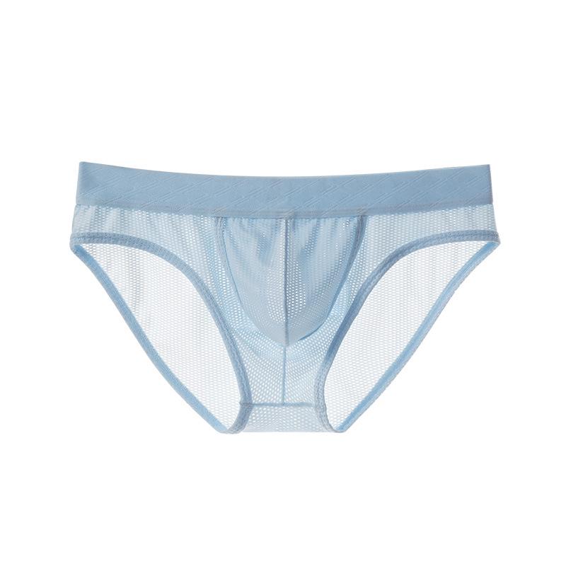 Men's Breathable Ice Silk Seamless Summer Underwear – Thin Triangle Design with Large Pouch