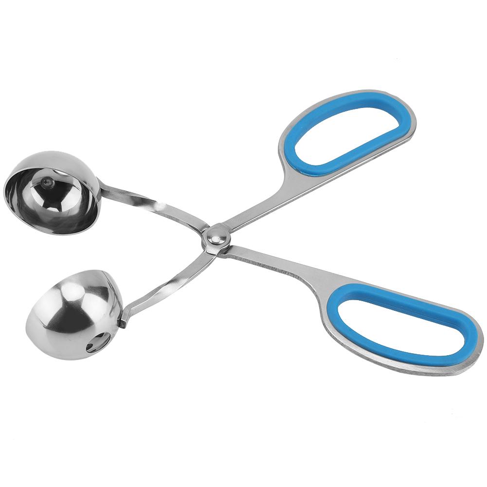 Stainless Steel NOn Sticky Meatballs Rice Balls Clip Maker Mold Kitchen Tool (Blue)