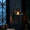 Creative Display Stand Gothic Wall Shelf, Vintage Floating Shelf for Bedroom And Living Room, Matte Black Decorative Wall-Mounted Rack with Exquisite