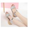 Soft Leather Sandals Women's Open Toe Slope Heel Caligae Women's 2026 Summer Thick Middle Heel Fashion Versatile Soft Soled Women's Sandals