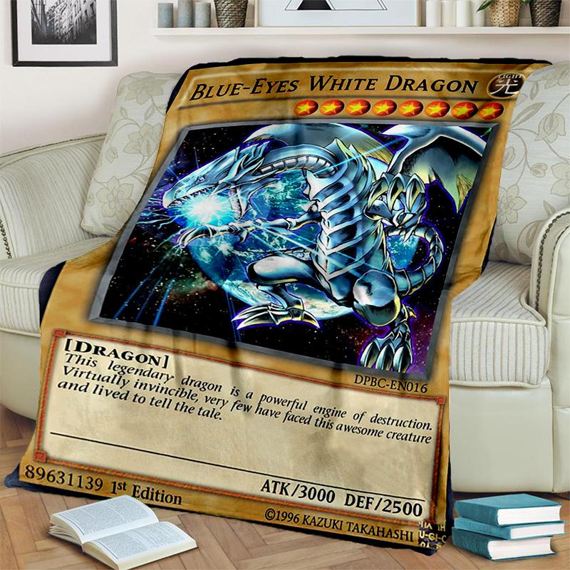 Yu-Gi-Oh MONSTER CARD Pătură cu desene animate cu anime, pătură moale pentru acasă, dormitor, pat, canapea, picnic, călătorie, pătură pentru birou, copii