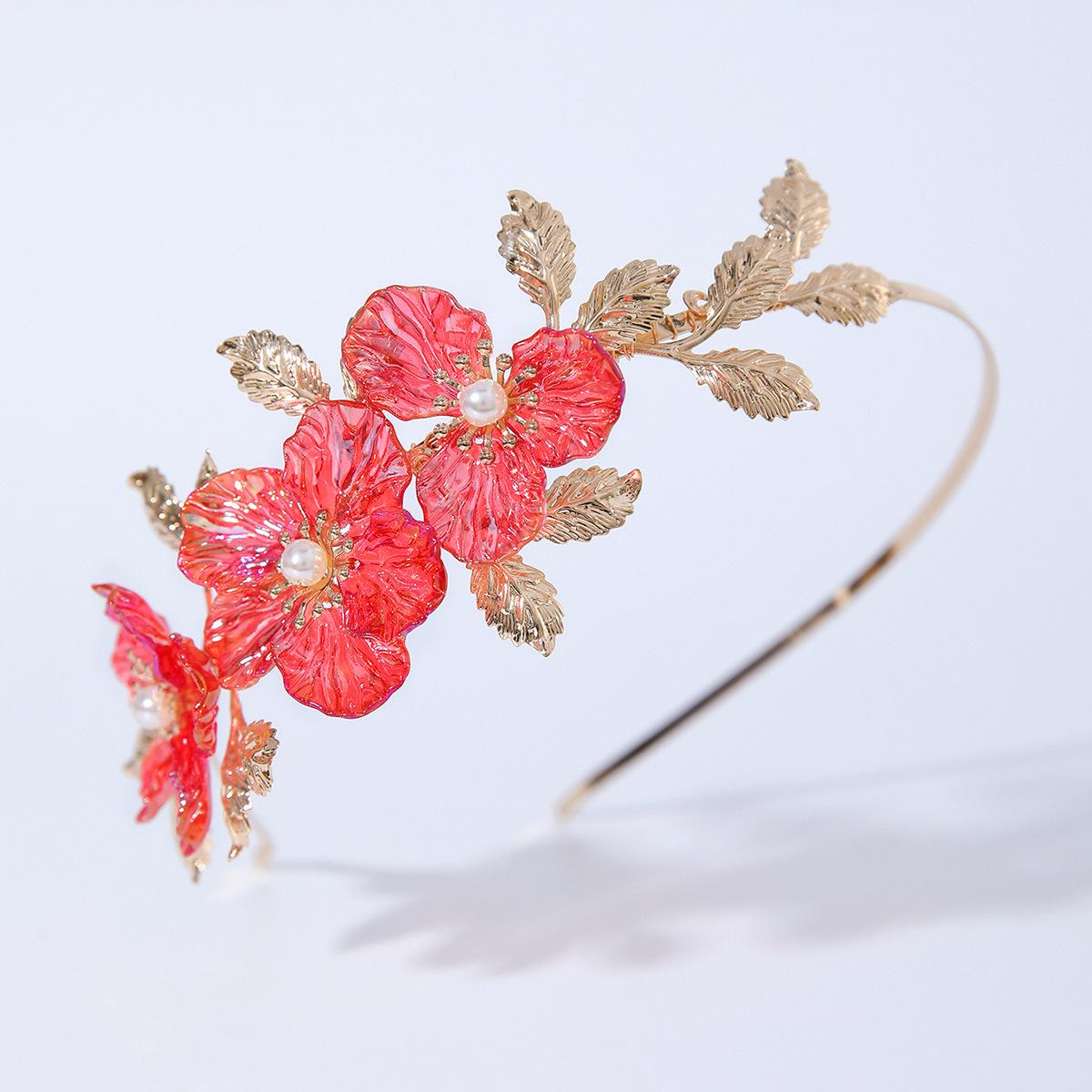 Elegant Vintage Floral Crystal Headband, Luxurious Wire-Woven Flower Hairband, Sophisticated Hair Accessory for Women