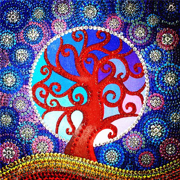 

5D DIY Алмазная картина особой формы Новинка Дерево Вышивка крестом 30*30 cm