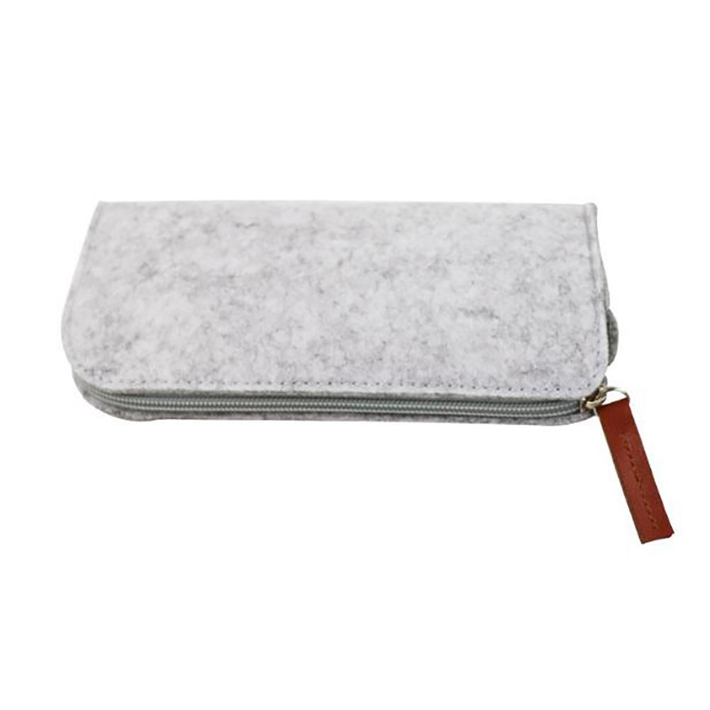 Portable Students Pen Bag Large capacity Pencil Case Zipper Storage Stationery Organizer Felt School Pencil Case School Supplies