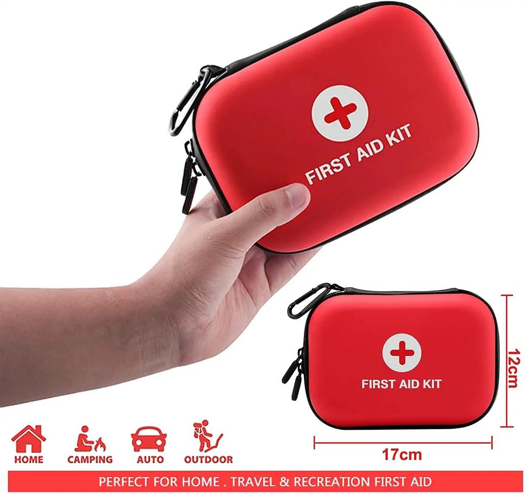 Hard Shell Mini Compact First Aid Kit Small Personal Emergency Survival Kit for Travel Hiking Camping Backpacking Hunting