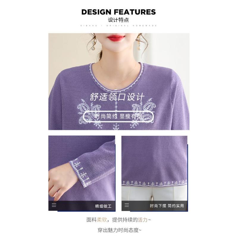 Dámský nový podzimní prošívaný pulovr s kulatým výstřihem, základní všestranný top, pletený svetr