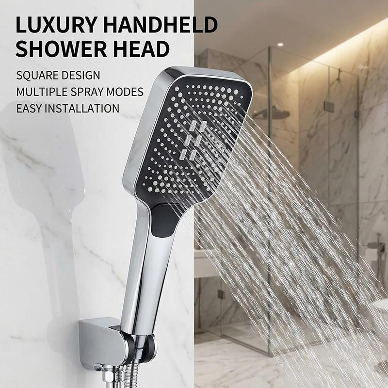 3 Mode Adjustable High Pressure Shower Head Handheld Large Flow Water Saving Pressurized Shower Head Mixer Bathroom Accessories