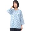 Aiai Koiguchi Made In Japan Size S Shirt, Pattern, Unisex, 100% Cotton, (JP, Alphabet, Shibori-style Cloisonne, (White))