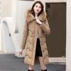 Down Jacket Women's Medium and Long New Slim-fit Fur Collar Warm Duck Down Thickened Jacket Winter
