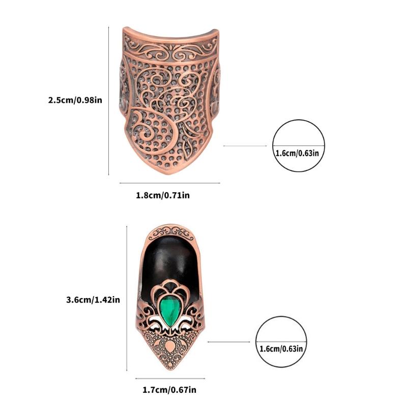 2Pcs Retro Metal Thimble Finger Tip Protector Ergonomic Finger Guards For Adult Beginner Hand Sewing Quilting Embroidery