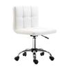 Office Chair Swivel Chair Artificial Leather Steel Structure 5 Wheels Padded White