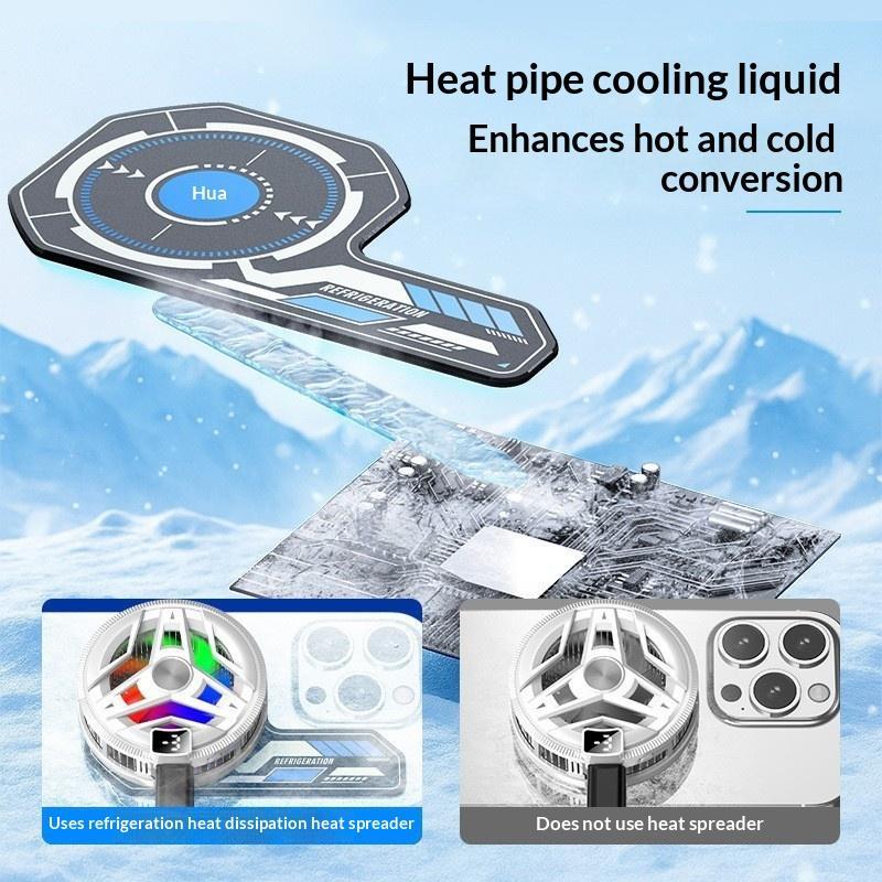 Magnetic Phone Cooling Pad Built-in Coolant Fast Heat Dissipation Lightweight for Phone Gaming Live Broadcast