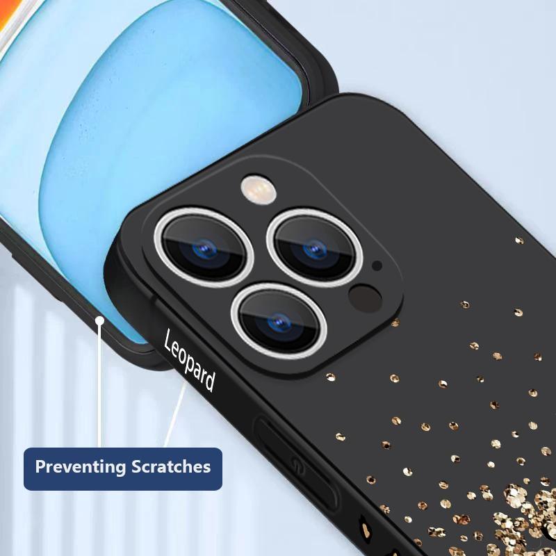 Golden Leopard Print Lanyard Case For iPhone 17 Pro Max Funda iPhone 16 15 14 13 Pro Max 11 16E 17E Soft Silicone Cover