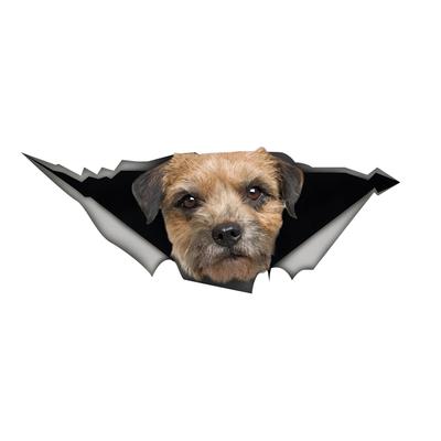 Border Terrier Car Stickers, Waterproof Pvc Animal Decals With 3D Effect, Block Scratches and Increase Fun Auto Parts