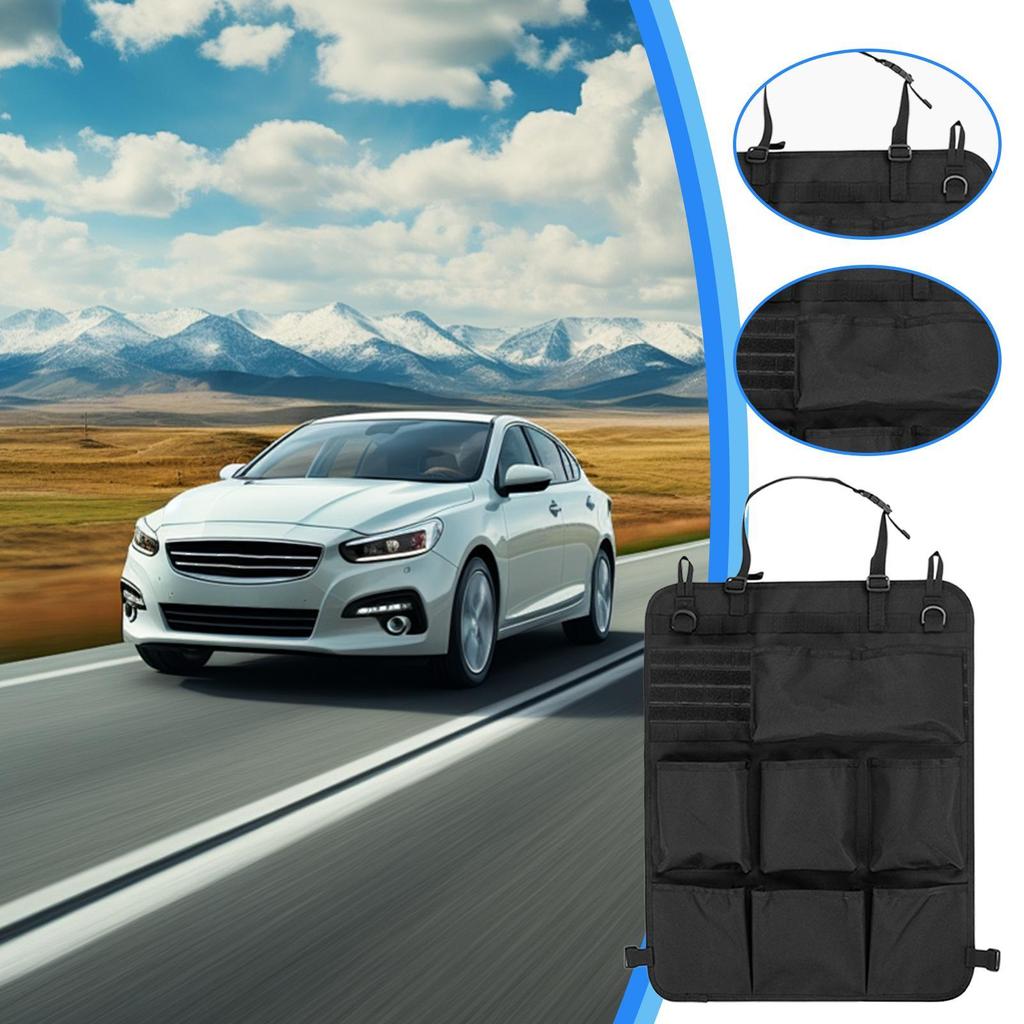 Backseat Car Organizer Seat Back Organizer 8 Storage Pocket Design 900D Oxford Kick Protector For SUV Truck Bed Vehicle