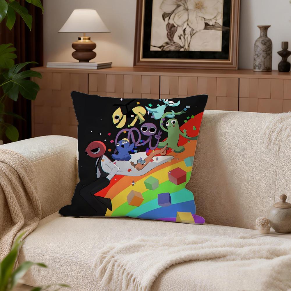 Horror Rainbow Friends Cushion Cover Cushion Cover Set 4Pcs 50x50 45x45 40x40 Pillowcase Decorative Sofa Home Decor