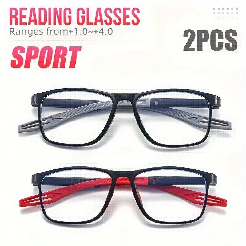 3pcs Fashion TR90 Reading Glasses for Men Spring Leg Sports Presbyopia Glasses Anti Blue Light Glasses +100 ~ +400