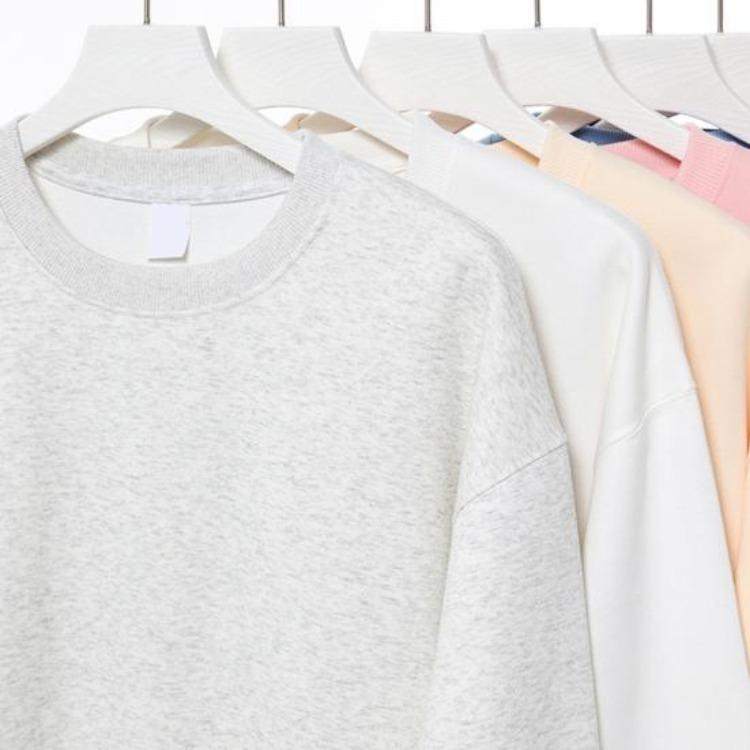 Fall Winter Unisex Sweatshirt Loose Thermal Top Solid Color Elastic Long Sleeves Round Neck Daily Wear Sports Street Party Clothes