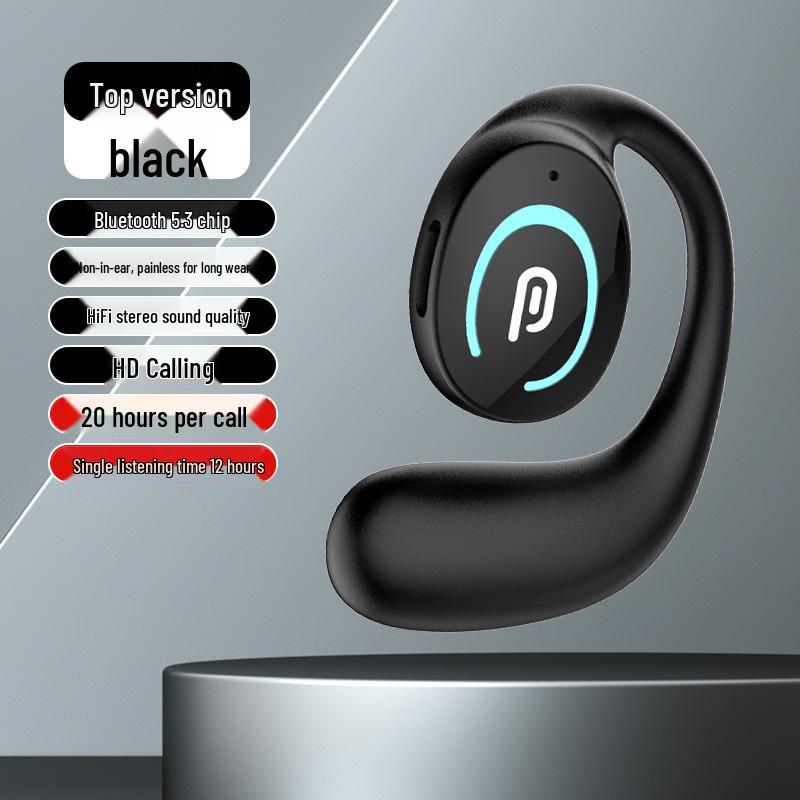 Mini Clip-On Bluetooth 5.3 Sport Earbuds - Single Ear, Noise Cancelling, In-Ear Design