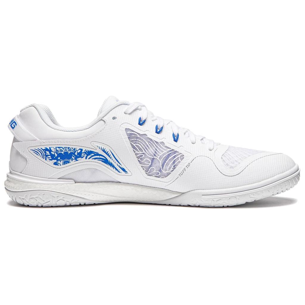 Li Ning Qilin 3.0 Comfortable Versatile Shock Absorbing Durable Low Top Professional Table Tennis Shoes Unisex Shoes White Blue APPU029-1