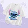 Stitch Kids T Shirt Cute Cartoon Print Short-Sleeved Fashion Casual Round Neck T-Shirt for Boys and Girls Daily Tops
