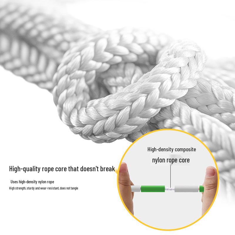Adjustable Smooth Bamboo Jump Rope with Hard Beads for Children, Beginners, Adults - Ideal for Fitness and Sports Training