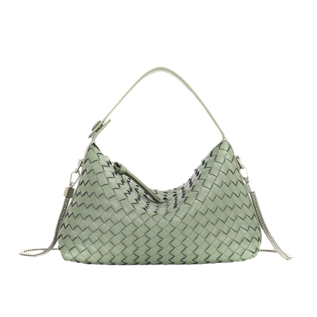 Women's Cross-Body Genuine Leather Woven Bag - Niche Design, Large Capacity, Sheepskin Dumpling Style