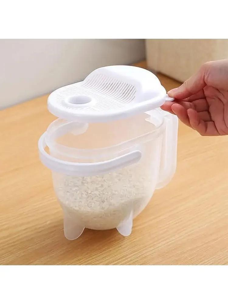 Fine Mesh Rice Washing Colander, Multi-Purpose Kitchen Strainer for Washing Rice Vegetables and, Tight Holes Rice Loss, Easy