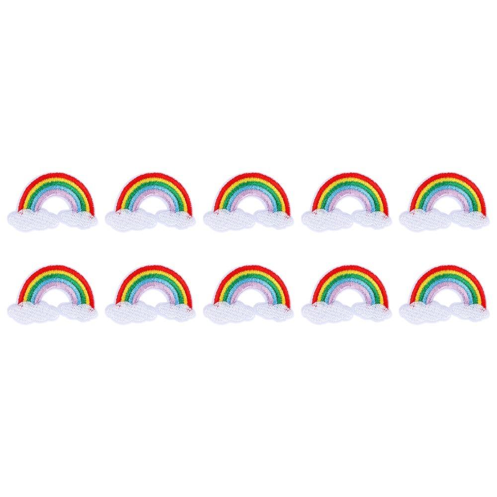 10pcs Rainbow Pattern Cloth Patches Embroidered Sew On Patches Embroidered Patches  Hat Decoration