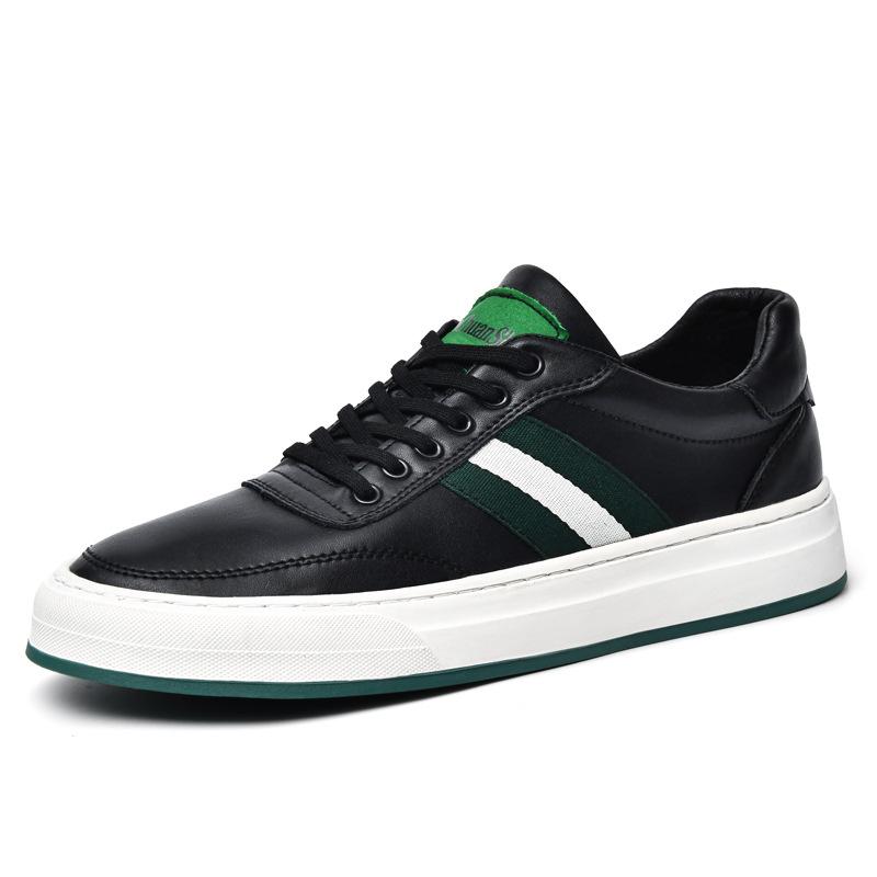 Men's Shoes Spring and Summer New Board Shoes Lace-up Flat White Shoes Cowhide Surface Retro Classic Sports and Leisure Shoes Men