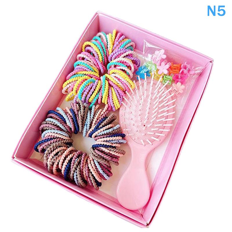 Colorful Hair Accessories Set For Children With Comb Rope Side Clip For School Kids Theme Event Dressingup Hair For Todd