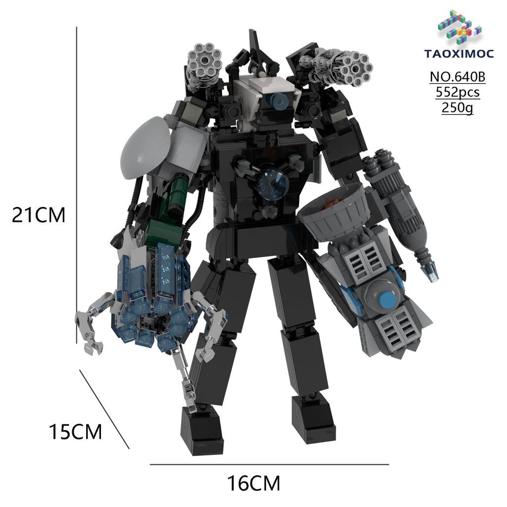 Titan Monitor & Toy Building Block Minifigure Set: Man vs. Toilet Man, Clock Man, TV Man, Audio Man