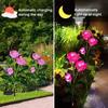 Plug-in Rose LED Solar Light Waterproof Simulation Flower Outdoor Solar Garden Light Swaying Fairy Solar Flower Lamp Courtyard
