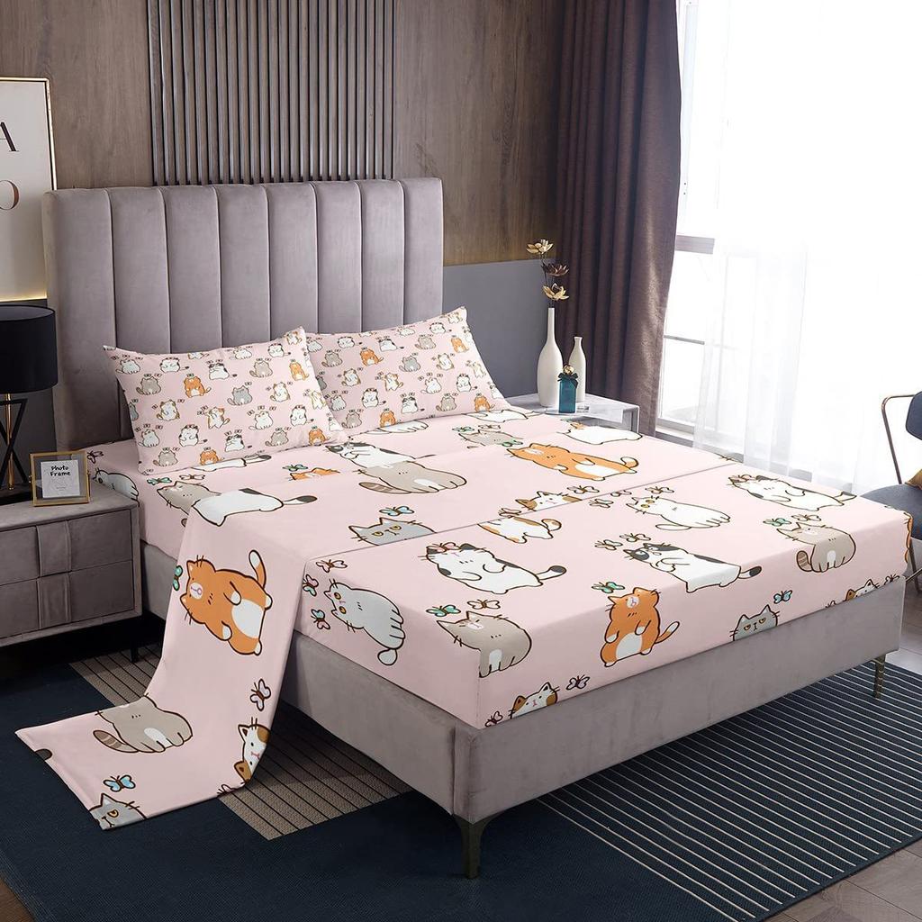 Animal Deer Bear Pattern Sheet Four-Piece Bedding Set Bedroom Dormitory Bedding Decoration