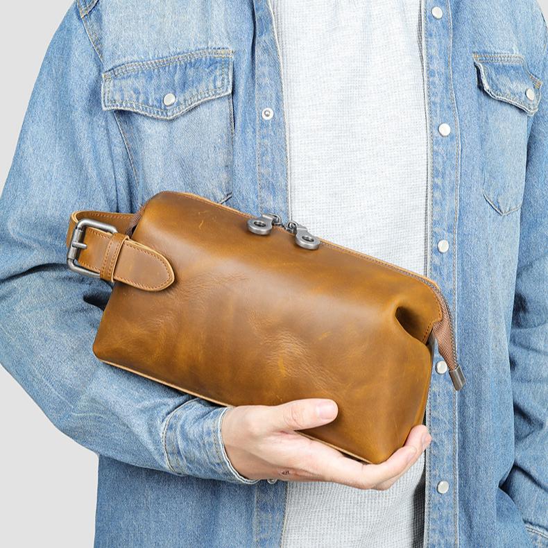 Сумка нагрудная из натуральной кожи Crazy Horse — фото 5