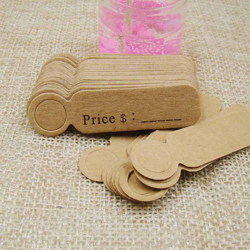 100Pcs/Lot Price Tags Kraft Paper Lables For Diy Jewelry Retail Price Tags Handmade Clothes Size Tags Store Hang Lables