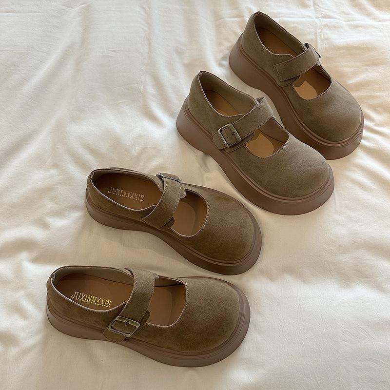 2025 new spring and autumn with skirt small leather shoes round head Japanese jk single shoes loafers platform Mary Jane women's shoes