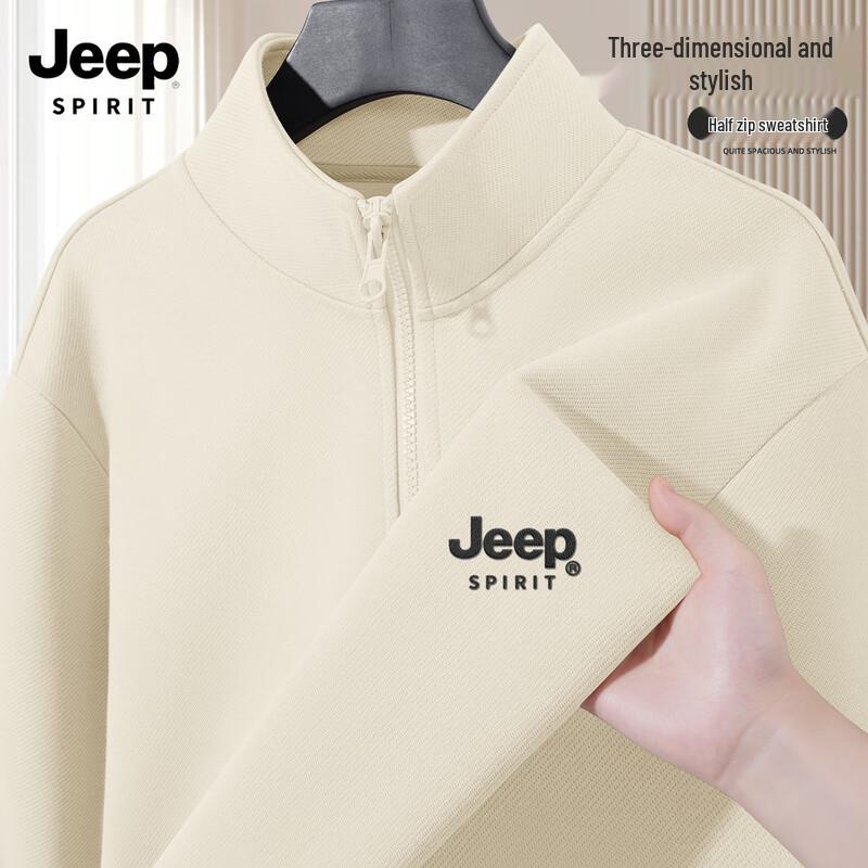JEEP SPIRIT Men's Stand-Collar Logo Sweatshirt