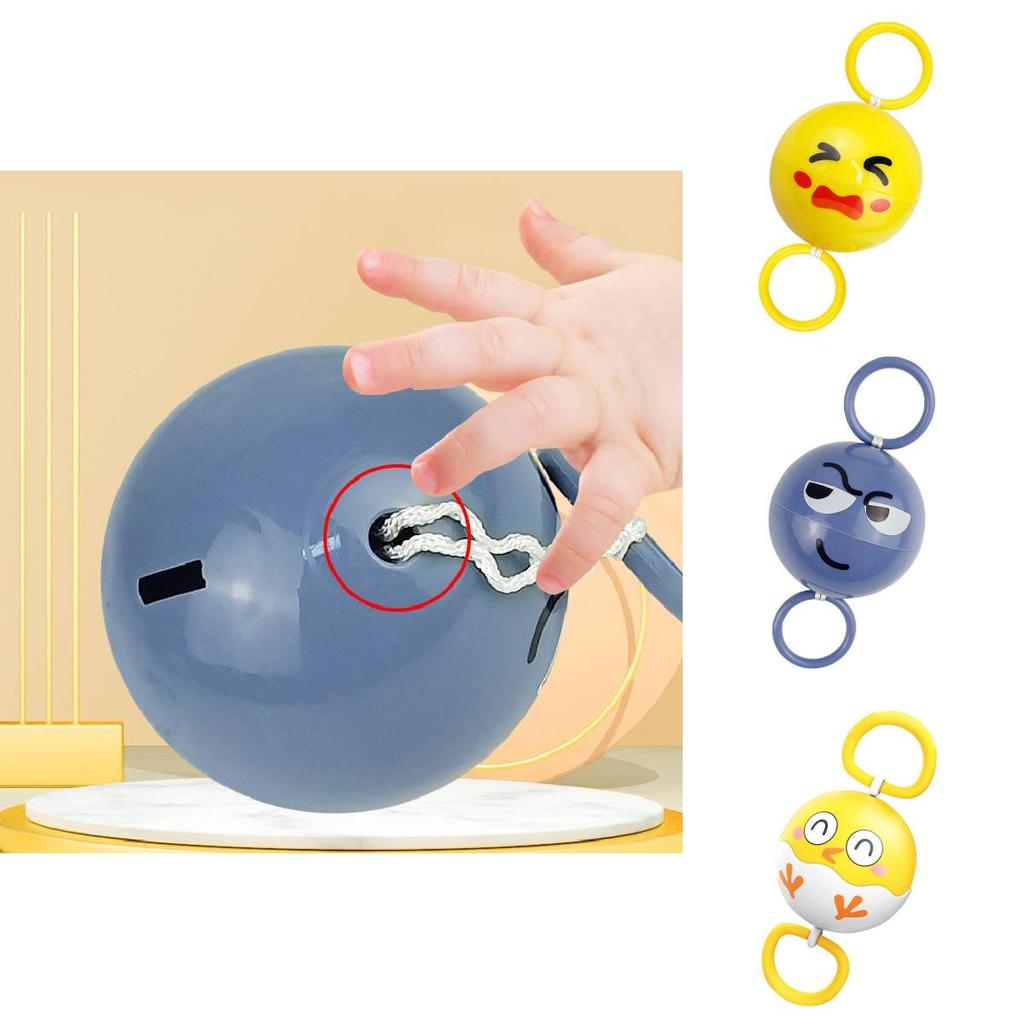 New Cute Whistle Ball Colorful Light Up Spinning Toy For Kids Eye Coordination Fun