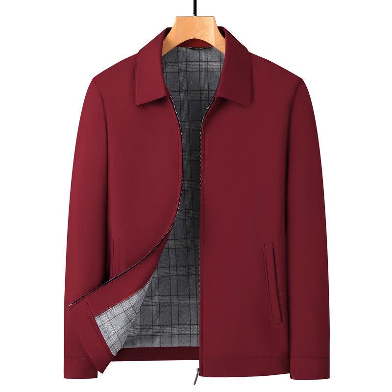 Popular Men's Spring Lapel Jacket for Middle-Aged & Elderly - Casual Dad's Coat for Civil Servants
