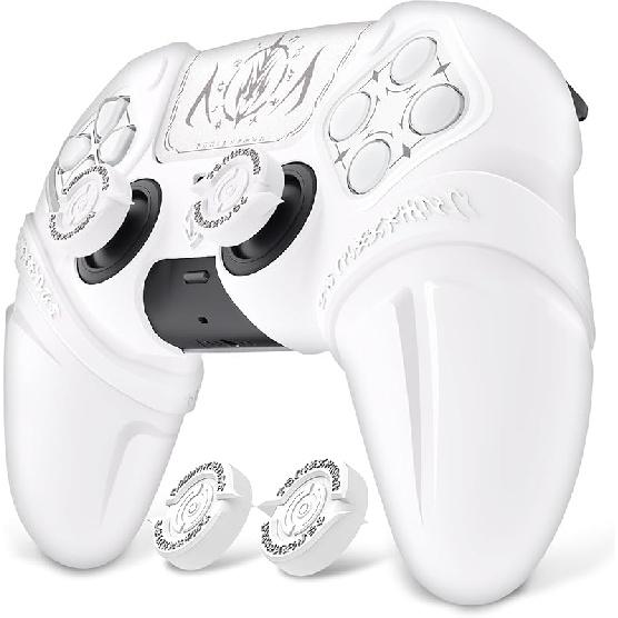 PlayVital Runes Edition Silicone Cover Skin for ps5 Controller with Thumb Grips & Touchpad Skin & D-pad Area Sticker, Anti-slip Controller Grip Cover белый