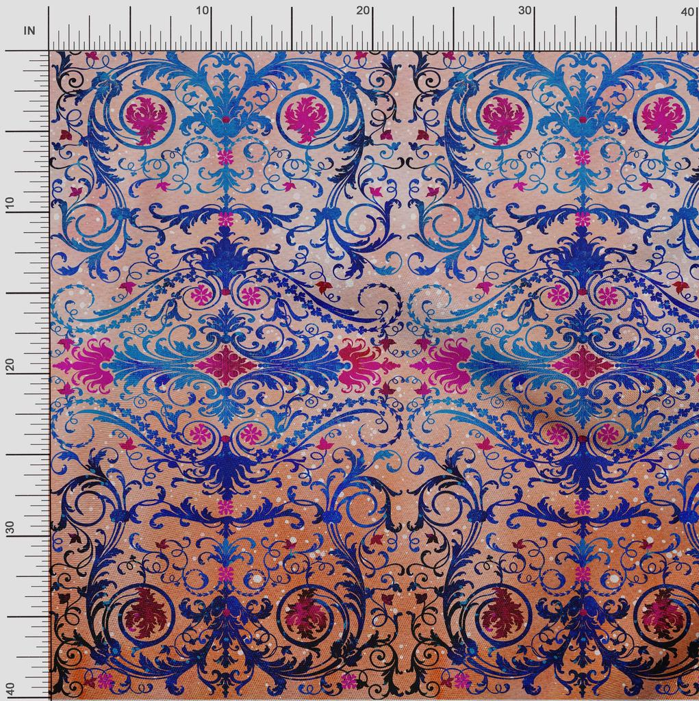 oneOone Cotton Flex Fabric Dot|Swirl & Floral Panel Print Fabric By The Yard 40 Inch