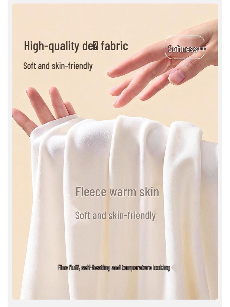 Women's Double-Sided German Fleece U-Neck Long-Sleeve Slim Fit Winter Top 
