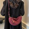 Super popular faux suede bag  women's suede niche  new crossbody single shoulder bag  retro bag