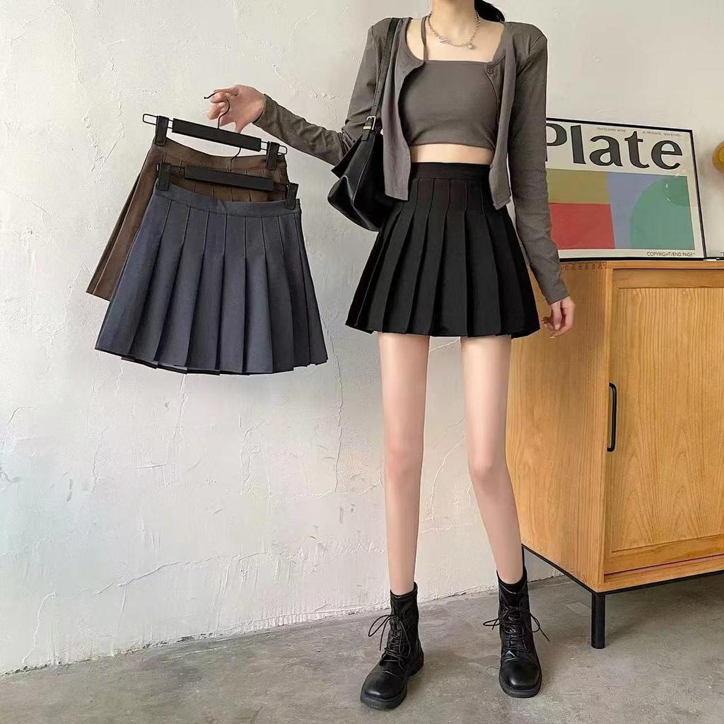 Women's Summer High Waist A-line Pleated Skirt - College Style Ice Silk Midi Skirt