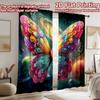 2D flat printing 2pcs Party Curtain Cosmic Rainbow Butterfly Galaxy Digital Printed Polyester Drapes Holiday Decorations for